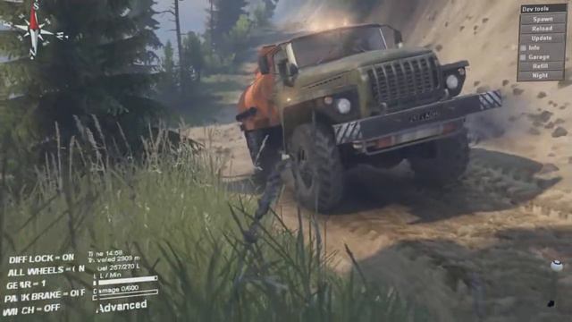 Spintires With Mods- Refuelling Kamaz 6530 And MZKT 7429- Part 1