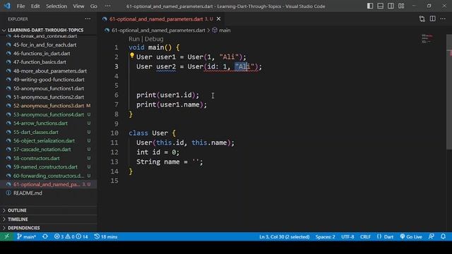 Optional and Named Parameters In Dart? [#61] Tutorial In Hindi/Urdu (हिन्दी/اردو) смотреть онлайн