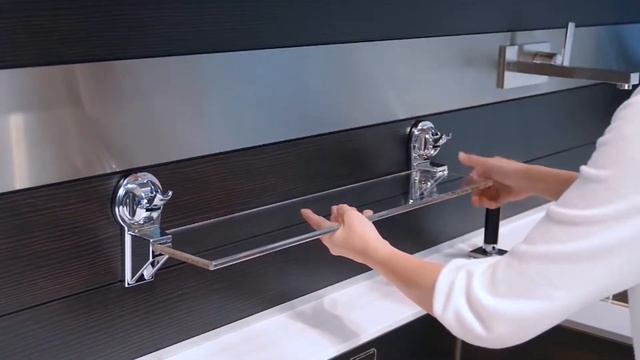 Стеклянная (оргстекло) полка FECA, крепится на присосках, полка для ванной комнаты и кухни