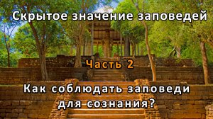 Скрытое значение заповедей. Часть 2