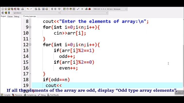 How to find the array type (even, odd or mixed array) in C++ смотреть онлайн