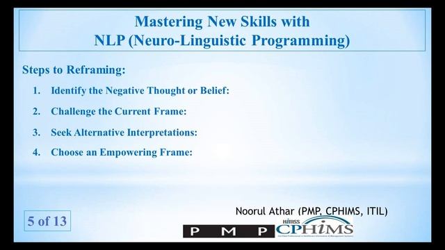 NLP (Neuro-Linguistic Programming) | Technique -Reframing | Video 05  Of 13 |
