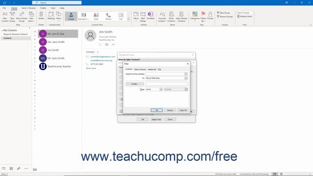 Outlook 2019 & 365 Tutorial Customizing the Contacts Folder View Microsoft Training смотреть онлайн