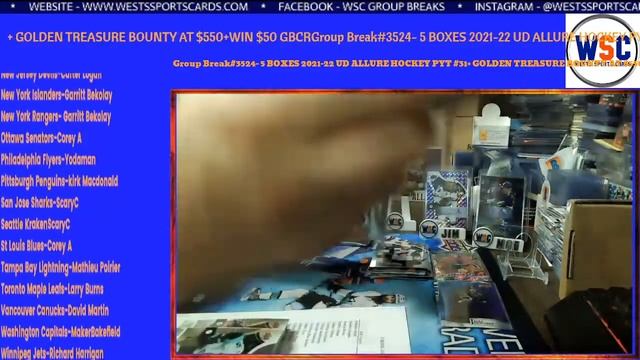 Group Break#3524- 5 BOXES 2021-22 UD ALLURE HOCKEY PYT #31+ GOLDEN TREASURE BOUNTY AT $550+$50 смотреть онлайн