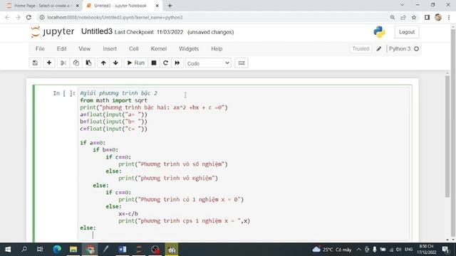 Python - Giải phương trình bậc 2: ax^2 + bx +c =0 смотреть онлайн