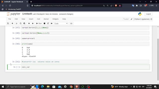 Utilizando la función fillna(), para convertir valores nulos en cero смотреть онлайн