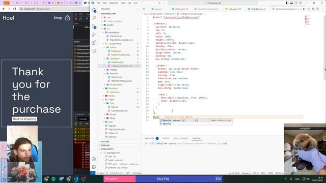 День 107, C2: ?Java script с 0 - Учим React: доделали Shopping cart, Context AP смотреть онлайн