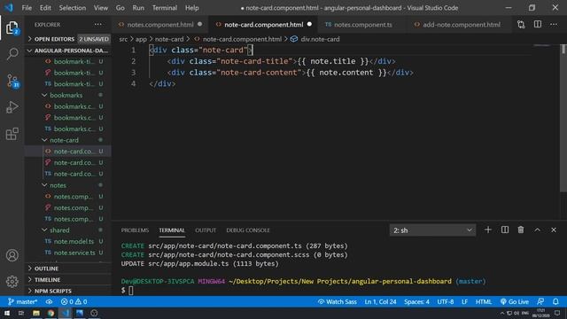 Part 9: Generating the Note Cards | Angular - Build a Personal Dashboard App смотреть онлайн