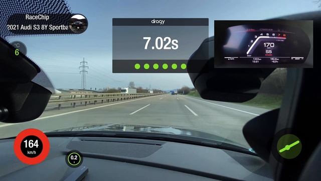 Audi S3 (8Y)  - Acceleration 100 - 200 Km/h RaceChip Vs. Stock