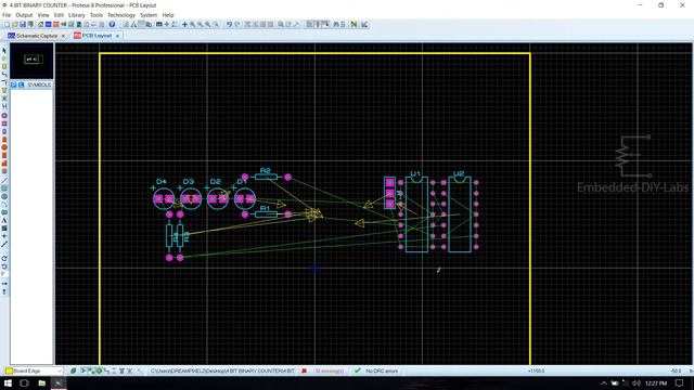 PROTEUS - 4 BIT BINARY COUNTER USING D FLIP-FLOPS CIRCUIT, SIMULATION, AND PCB LAYOUT DESIGN смотреть онлайн