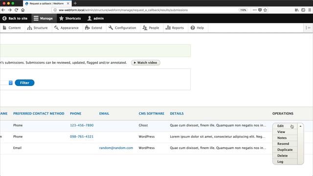 Using Webform in Drupal 8, 3.1: View, Download and Clear Submissions смотреть онлайн
