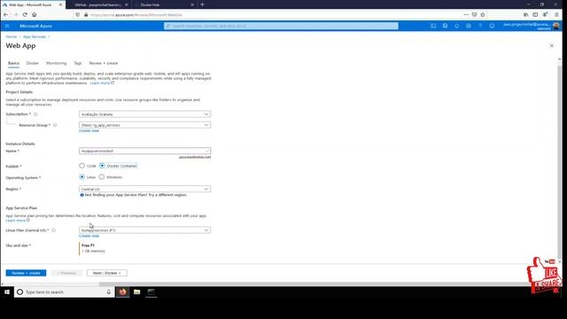 Azure App Services Hello World/Tutorial usando Docker e o Docker Hub смотреть онлайн