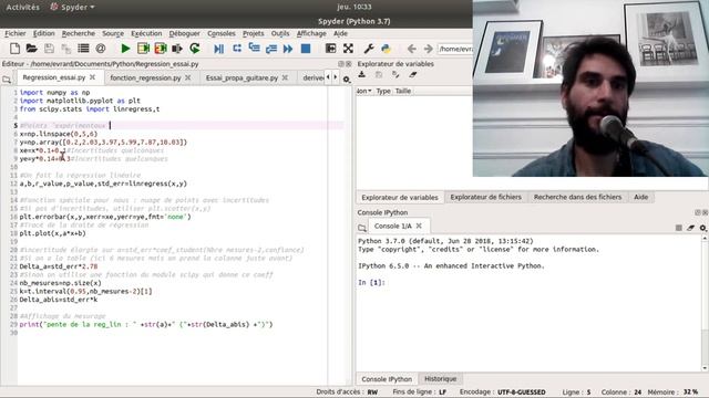 Calcul d'incertitudes en Physique avec une régression linéaire en utilisant Python смотреть онлайн