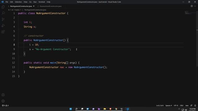 No Argument Constructor In Java | Java Tutorial For Beginners | Java Constructors | Java Methods