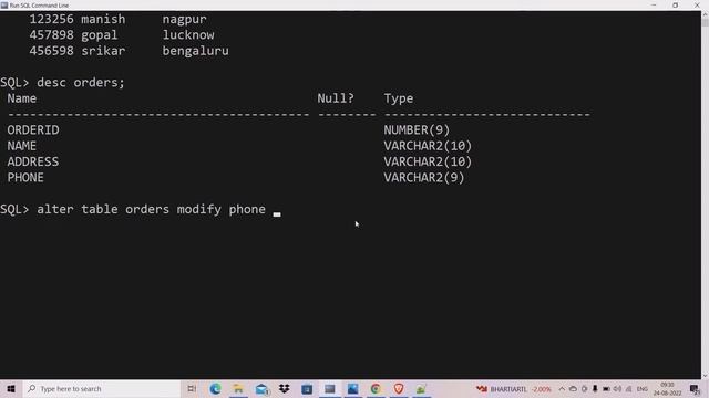 Oracle SQL| 06 |Alter Table Modify column datatype| Marathi |#datascience #oracledatabasetutorial смотреть онлайн