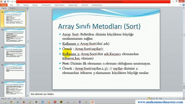 55 Array Sınıfı Metodları Sort Reverse смотреть онлайн