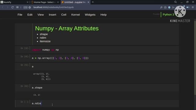 Numpy Tutorial - 5: NumPy Array Attributes смотреть онлайн