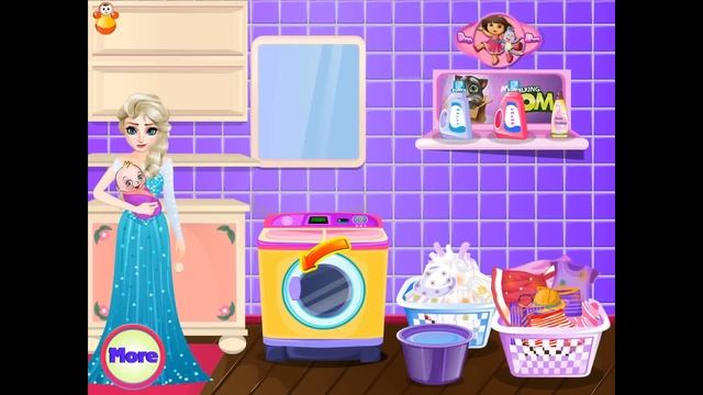 NEW Игры для детей 2015—Disney Принцесса Эльза уборка—Мультик Онлайн Видео Игры для девочек смотреть онлайн