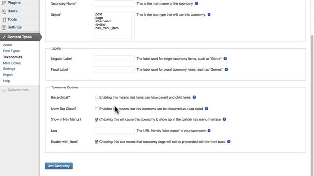 WordPress Development, Lesson #3: Overview of the Custom Content Types Plugin, Part 2 смотреть онлайн