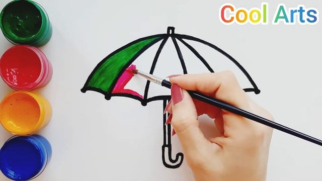 Радужный зонтик | Мультик - Раскраска | How to draw an umbrella смотреть онлайн