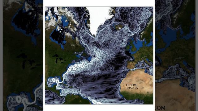FESOM ocean currents after model initialization in the North Atlantic смотреть онлайн