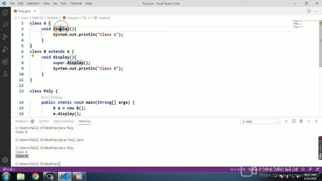 Polymorphism in Java(In Telugu) with an example program. смотреть онлайн