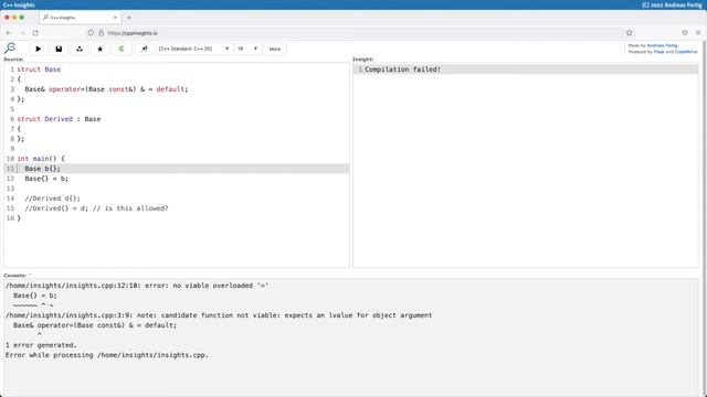 C++ Insights - Episode 25: Ref-qualifiers And Inheritance