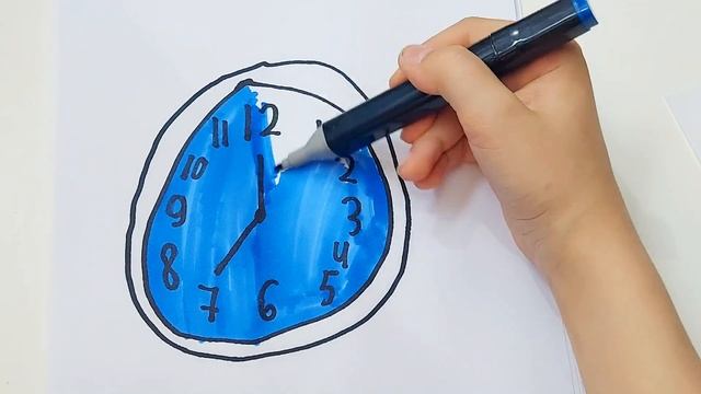 How to draw a clock with markers drawing for kids\Как нарисовать часы маркерами рисование для детей смотреть онлайн
