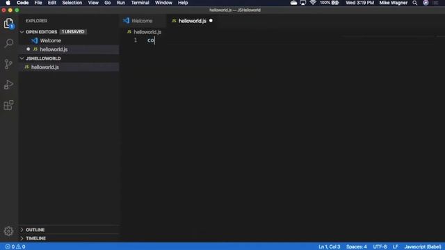 Introduction To VSCode with Hello World in Javascript смотреть онлайн