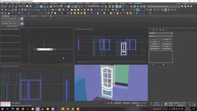 3ds MAX СТРОИМ ДОМ Урок 22 расставим окна и двери на 2 этаже смотреть онлайн