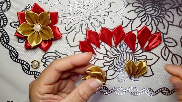 DIY Ribbon flower | How to make satin ribbon flower making easy method смотреть онлайн