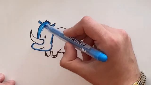 КАК НАРИСОВАТЬ НОСОРОГА-РИСУЕМ ЖИВОТНЫХ-HOW TO DRAW A RHINOCEROS-DRAW ANIMALS смотреть онлайн