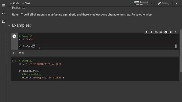 Python isalpha() string method смотреть онлайн