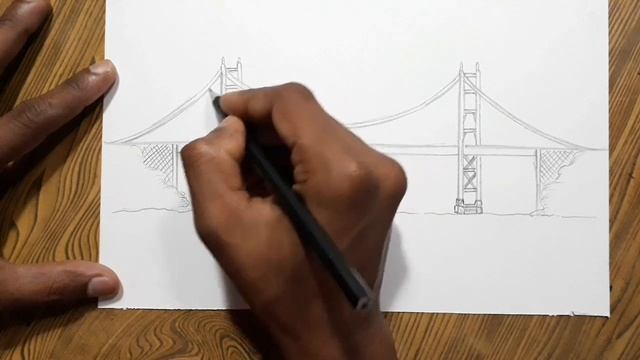 How to draw Golden Gate Bridge step by step смотреть онлайн