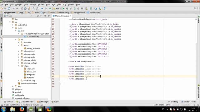 Working with Deck of Cards in Android Studio смотреть онлайн