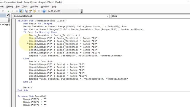 Input Data Ke Sheet Lain Tanpa Userform VBA Excel смотреть онлайн