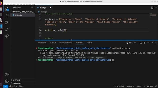 Lists, Tuples, & Sets IN PYTHON смотреть онлайн