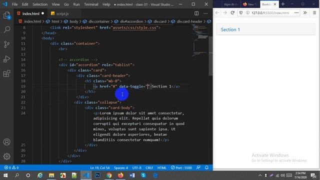 Responsive Web Design || Bootstrap 4.5 || Part - 24|| Accordion смотреть онлайн