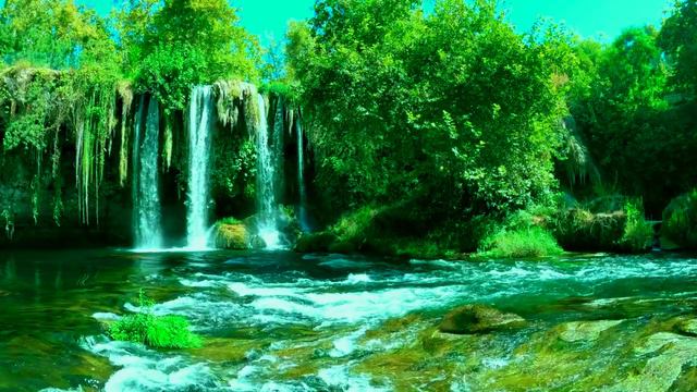 Waterfall River Sounds -🌿  With Beautiful Relaxing Piano Music 🌿, Relax And Unwind 🌿