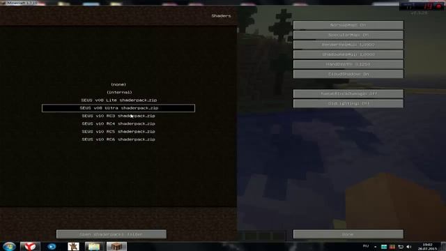 Как установить шейдер пак(shaderpacks)на minecraft 1.6.4:1.7.10:1.8 смотреть онлайн