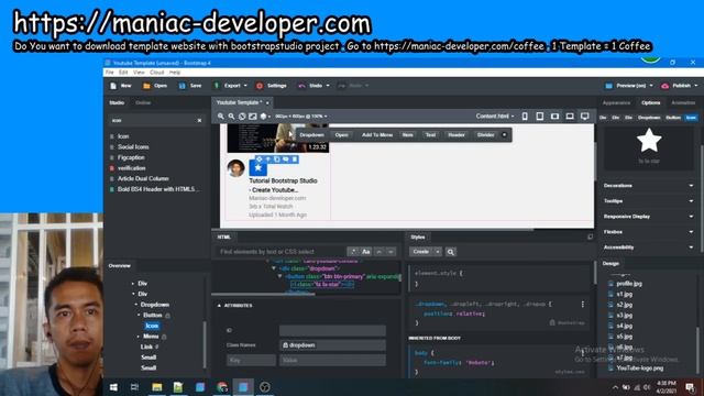 Create Youtube Template With Bootstrapstudio - Step 3 (Card Homepage) смотреть онлайн