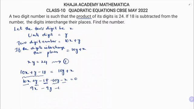 A two digit number is such that the product of its digits is 24. If 18 is subtracted from the numbe смотреть онлайн