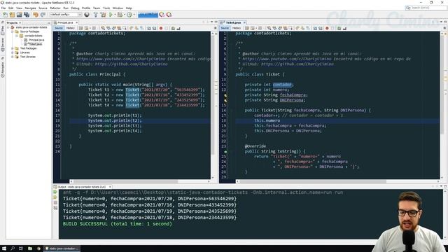 EJERCICIO de STATIC en Java ☕ 01: Contador de tickets ? RESUELTO Paso a Paso ✅ смотреть онлайн