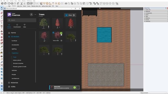 V-Ray for SketchUp tutorial — Populating your scene, pt.1: placing Chaos Cosmos assets смотреть онлайн