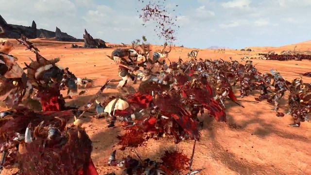 Минотавры vs Воины Хаоса (алебарды) Total War Warhammer 2. тесты юнитов v1.4.1. смотреть онлайн
