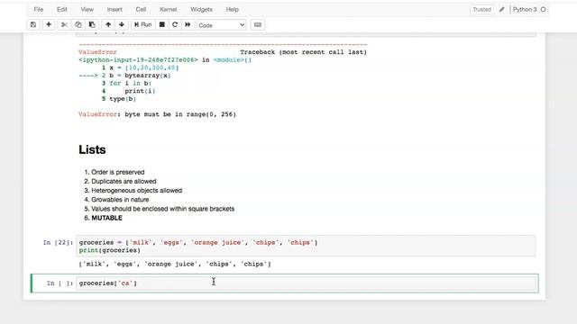 Bytes, ByteArray, Lists, Tuples in Python смотреть онлайн