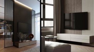 Как оформить ТВ зону:высота установки, декор ТВ стены, консоль под телевизор#дизайнгостиной