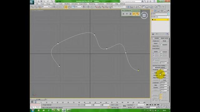 Spline sub-object Vertex - Break, Cross, Insert, Fillet, Bind, 3Ds Max смотреть онлайн