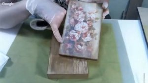 Патинирование битумом дубовой шкатулки. Университет Декупажа. Оксана Демикова