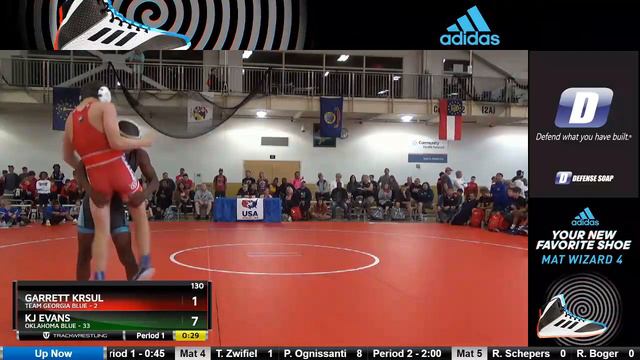 Mat 7 130 Garrett Krsul Team Georgia Blue Vs Kj Evans Oklahoma Blue смотреть онлайн
